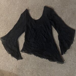 Vintage y2k silk bell sleeve Stevie Nicks